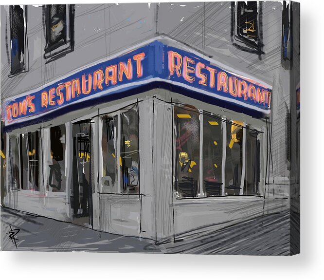 Seinfeld Acrylic Print featuring the mixed media Seinfeld Restaurant by Russell Pierce