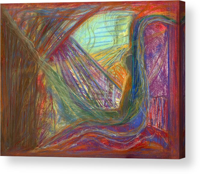 Abstract Acrylic Print featuring the pastel Sentenced to Death by Diane Morrison