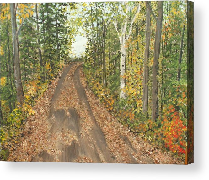 Trees Acrylic Print featuring the painting September by Bev Neely