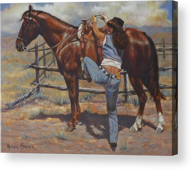 Afro-american Acrylic Print featuring the painting Shawtie-butt and Cowboy by Harvie Brown