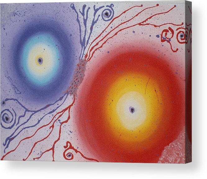 Modern Abstract Acrylic Acrylic Print featuring the painting She and He by Georgeta Blanaru