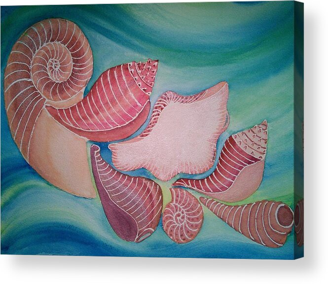 Shells Acrylic Print featuring the painting Shellscape by Susan Nielsen