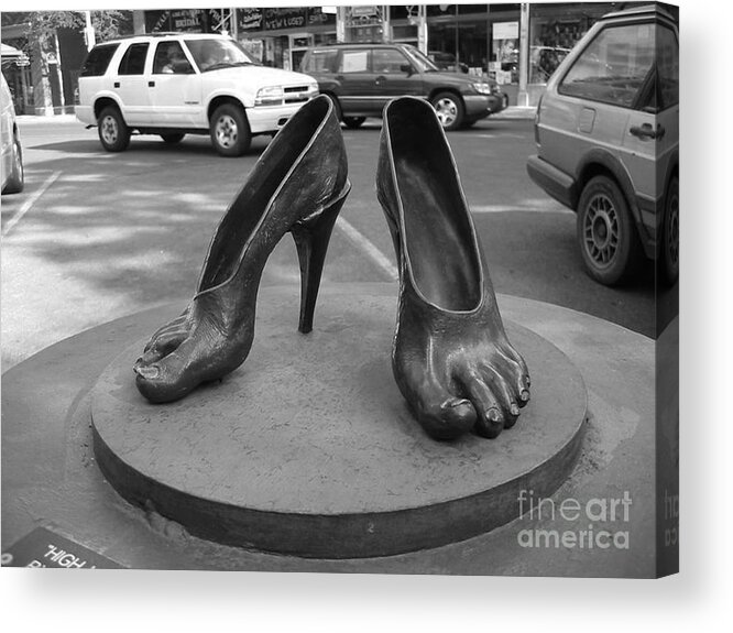 Shoe Sculpture Acrylic Print featuring the photograph Shoe Sculpture Grand Junction CO by Tommy Anderson