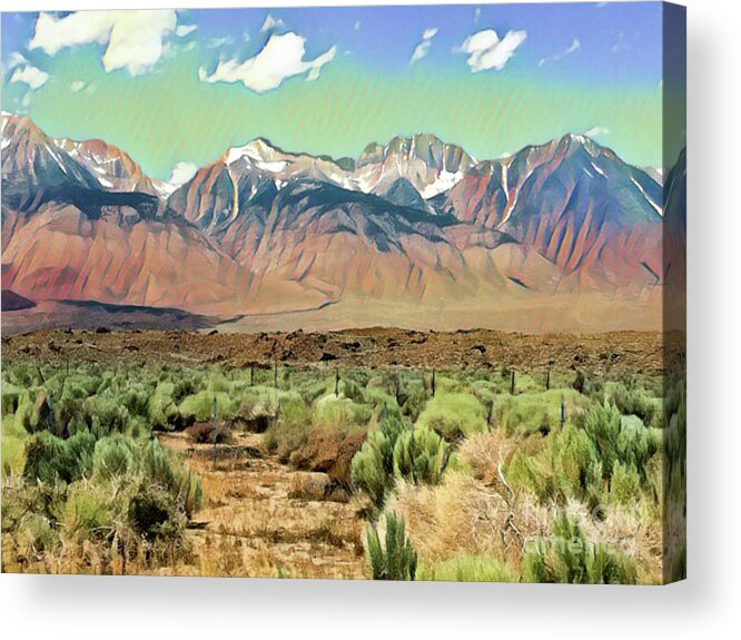Mountains Acrylic Print featuring the digital art Sierras I by Jackie MacNair