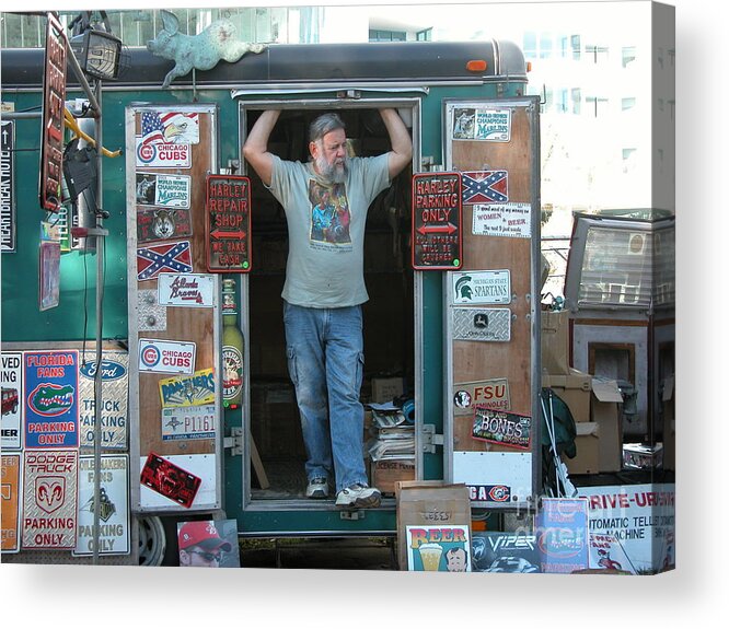 Signs Acrylic Print featuring the photograph Sign Seller by Jim Goodman