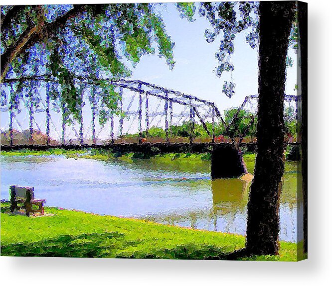 Fort Benton Acrylic Print featuring the photograph Sitting in Fort Benton by Susan Kinney