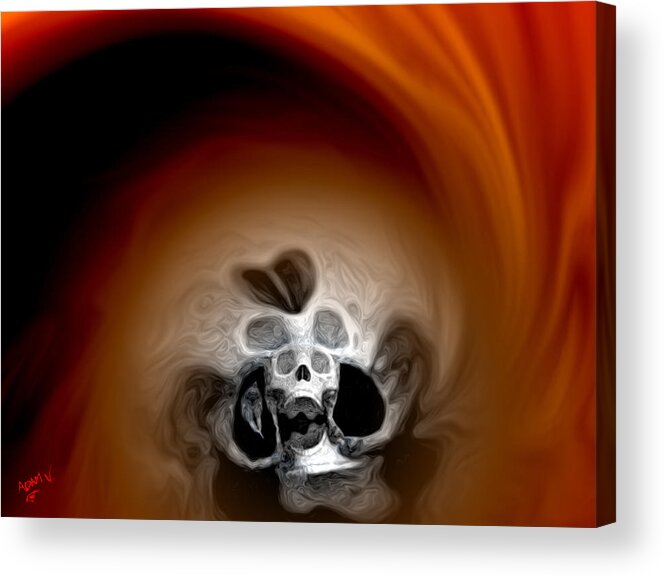 Colors Acrylic Print featuring the painting Skull Scope 3 by Adam Vance