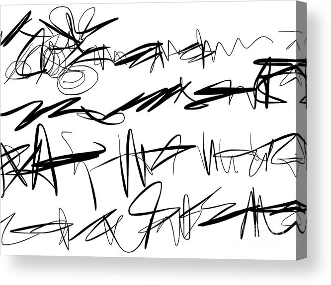 Writing Pattern Acrylic Print featuring the painting Sloppy Writing by Go Van Kampen