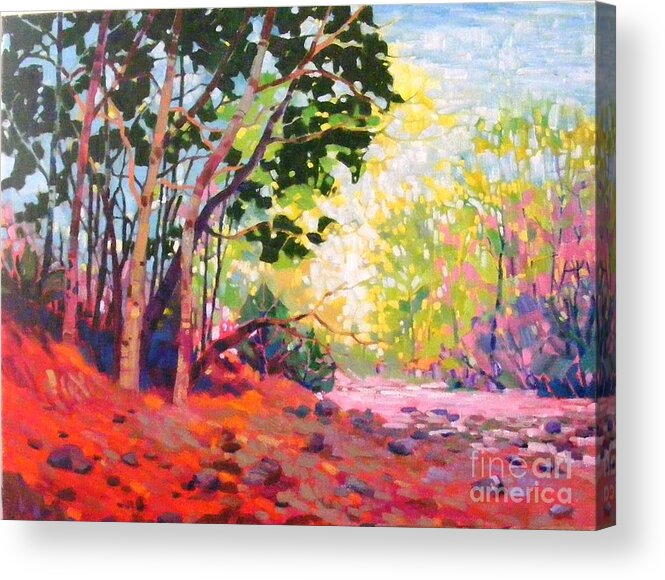 Landscape Acrylic Print featuring the painting Snoqualmie Story by Celine K Yong