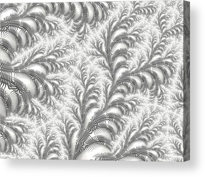 Abstract Acrylic Print featuring the digital art Snow Vines by Michele A Loftus