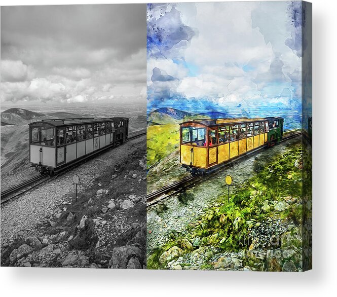 Train Acrylic Print featuring the mixed media Snowdon Train by Ian Mitchell
