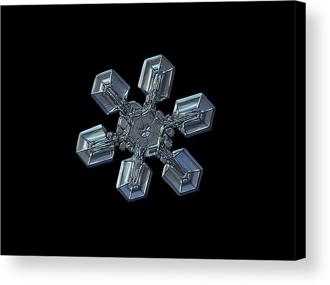 Snowflake Acrylic Print featuring the photograph Snowflake photo - High voltage II by Alexey Kljatov