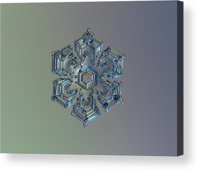 Snowflake Acrylic Print featuring the photograph Snowflake photo - Silver foil by Alexey Kljatov
