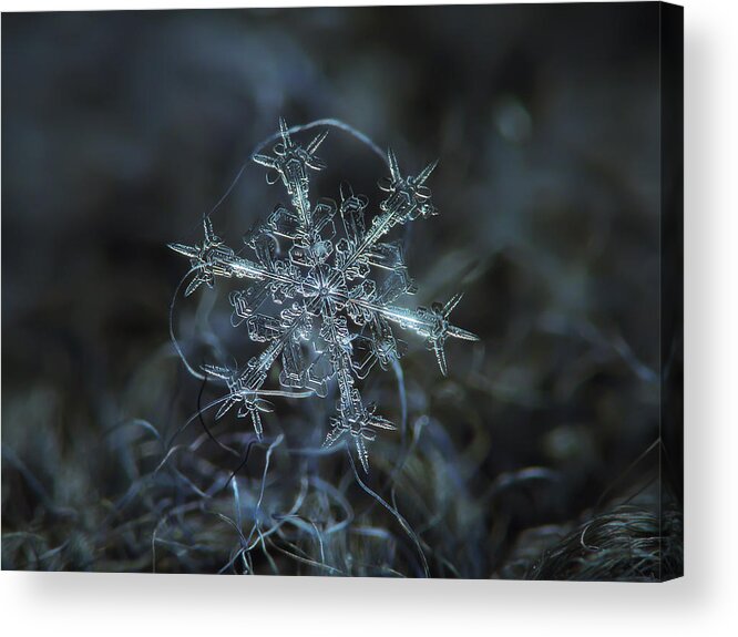 Snowflake Acrylic Print featuring the photograph Snowflake photo - Starlight by Alexey Kljatov