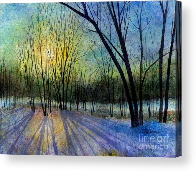 Winter Acrylic Print featuring the painting Solstice Shadows by Hailey E Herrera
