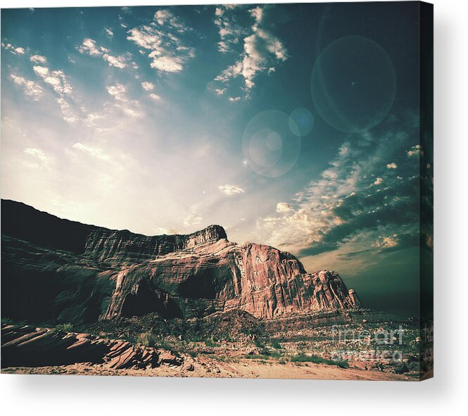 Sunset Acrylic Print featuring the digital art Southwestern Desert Sunset by Phil Perkins