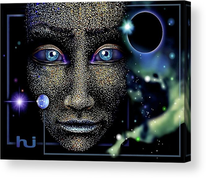 Space Citizen Acrylic Print featuring the painting Space Citizen by Hartmut Jager