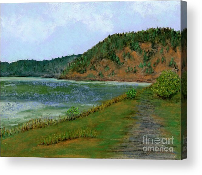 Spencer Acrylic Print featuring the pastel Spencer Spit by Ginny Neece