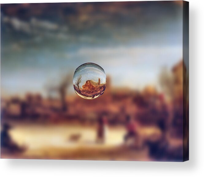 Post Modern Acrylic Print featuring the digital art Sphere 14 Rembrandt by David Bridburg