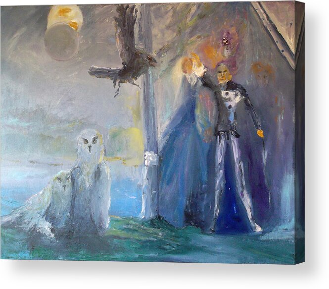 Mystical Acrylic Print featuring the painting Spirits in the Night by Susan Esbensen