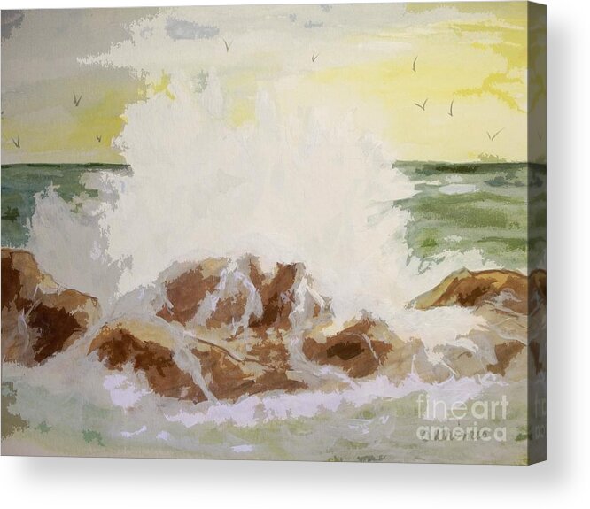 Ocean Acrylic Print featuring the painting Splash by Carol Grimes