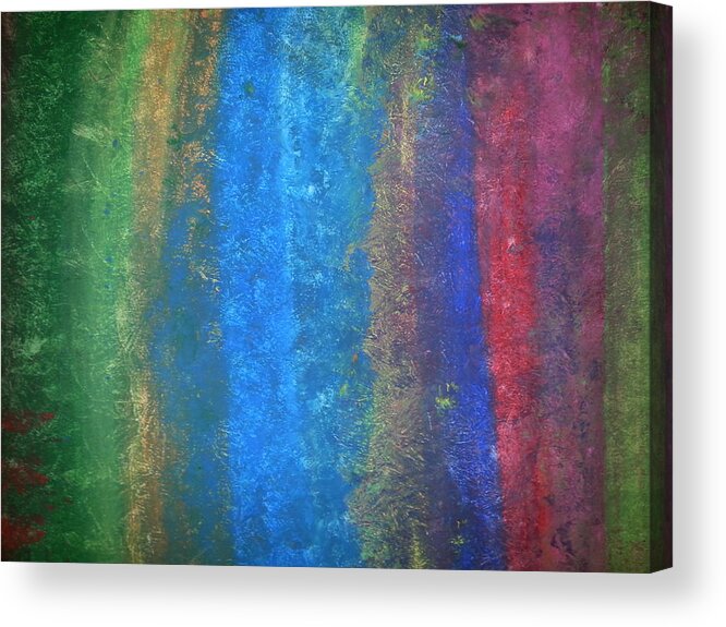 Acrylic Acrylic Print featuring the painting Splattered Rainbow by Gage Dougherty