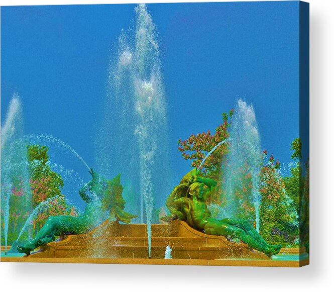 Swann Fountain Acrylic Print featuring the photograph Splish Splash by Marla McPherson