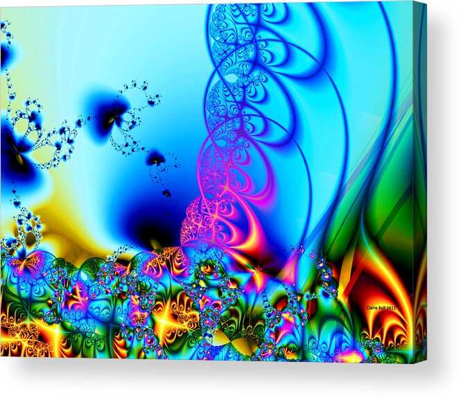 Fractal Acrylic Print featuring the digital art Spring Breezes by Claire Bull