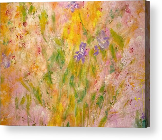 Spring Meadow Acrylic Print featuring the painting Spring Meadow by Claire Bull
