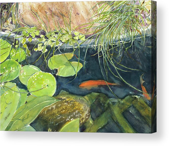 Pond Acrylic Print featuring the painting Spring Pond by Madeleine Arnett