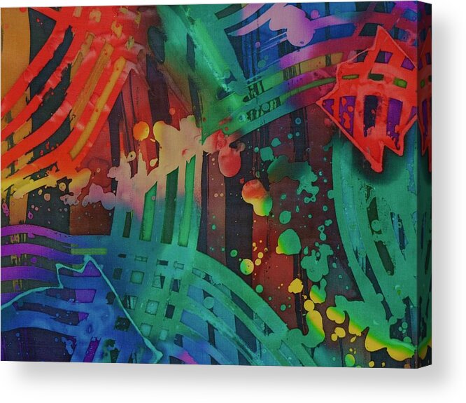 Abstract Acrylic Print featuring the painting Squares And Other Shapes 2 by Barbara Pease