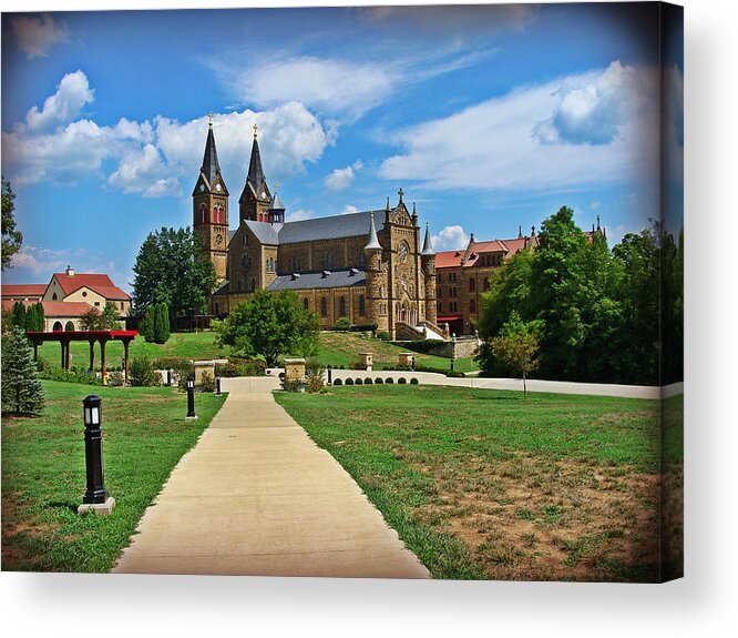 St.meinred Acrylic Print featuring the photograph St Meinred Retreat in Indiana by Stacie Siemsen