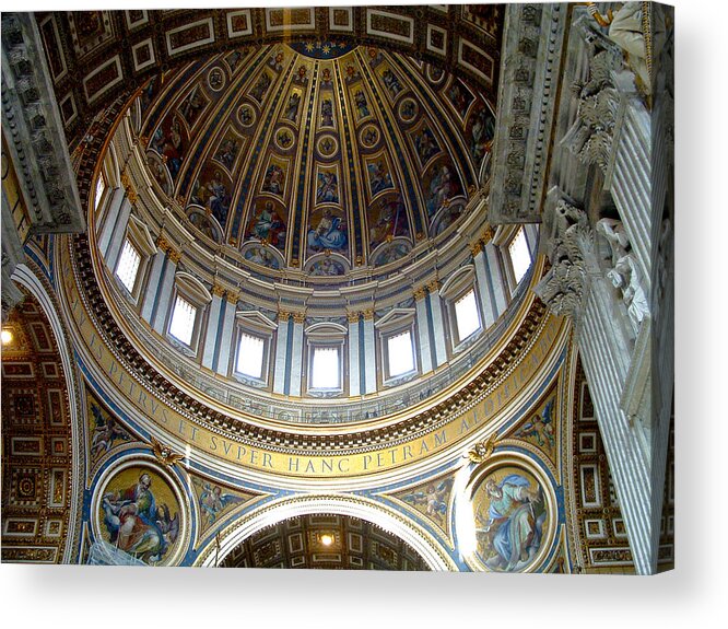 Vatican Acrylic Print featuring the photograph St. Peters Basilica Dome by Roger Passman