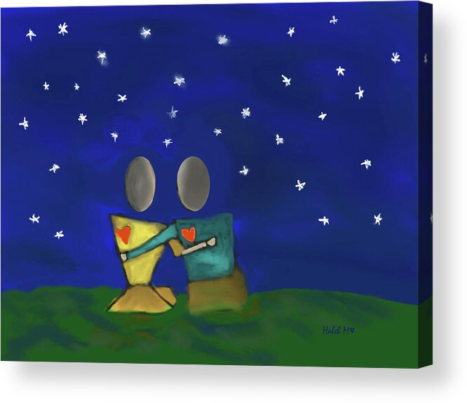 Heart Acrylic Print featuring the digital art Star watching by Haleh Mahbod