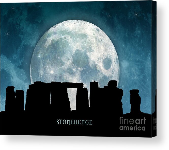 Stonehenge Acrylic Print featuring the digital art Stonehenge by Phil Perkins