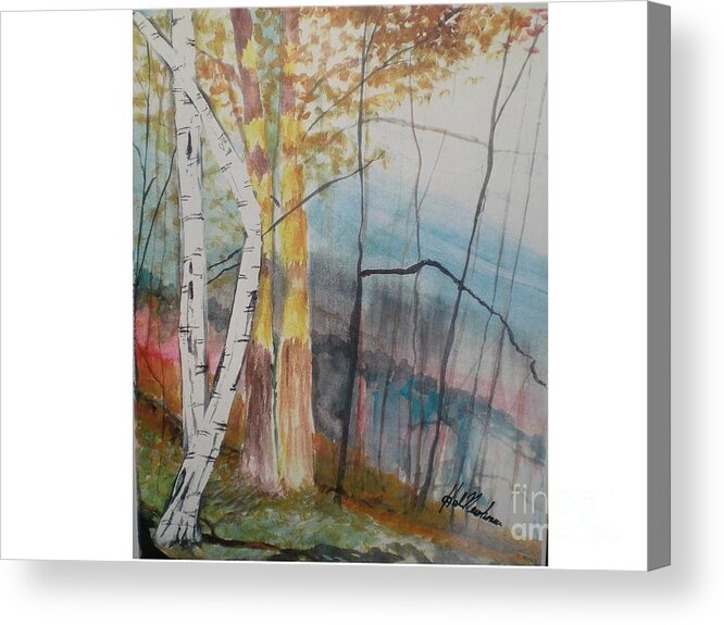 Birch Trees Acrylic Print featuring the painting Stoney Brooke Park by Hal Newhouser
