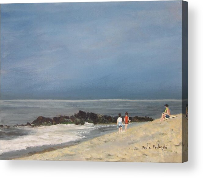 Painting Acrylic Print featuring the painting Storm Out to Sea by Paula Pagliughi