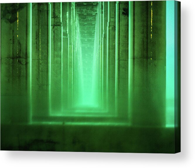 Bridge Acrylic Print featuring the photograph Storm Under The Bridge by Jerry Connally