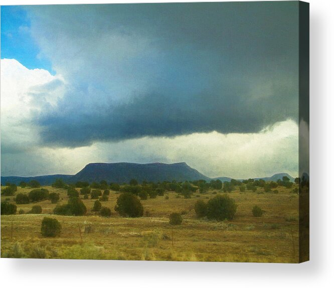 Stormy Mohave County Landscape Acrylic Print featuring the photograph Stormy Mohave County Landscape by Bonnie Follett