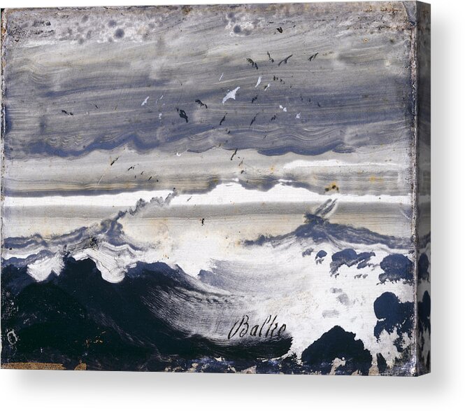Peder Balke Acrylic Print featuring the painting Stormy Sea by Peder Balke