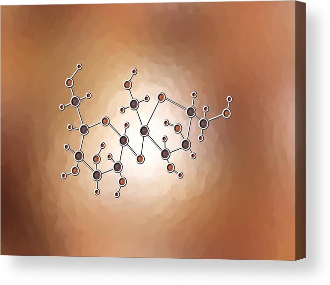 Molecule Acrylic Print featuring the painting Sugar Molecule by Pet Serrano