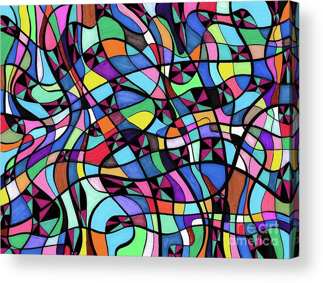 Abstract Acrylic Print featuring the drawing Summer Heat by Lara Morrison