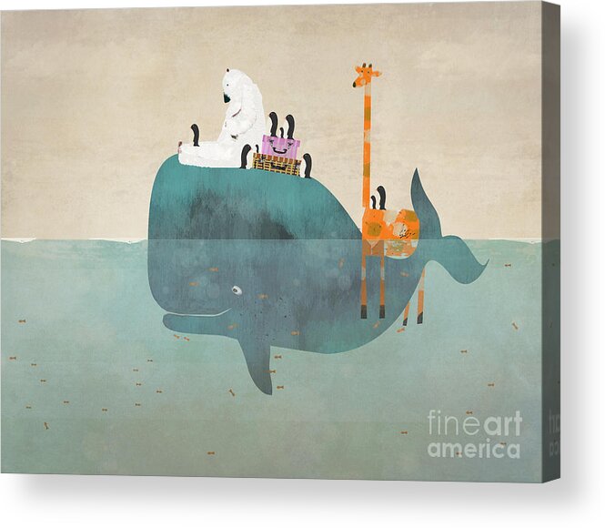 Whales Acrylic Print featuring the painting Summer Holiday by Bri Buckley