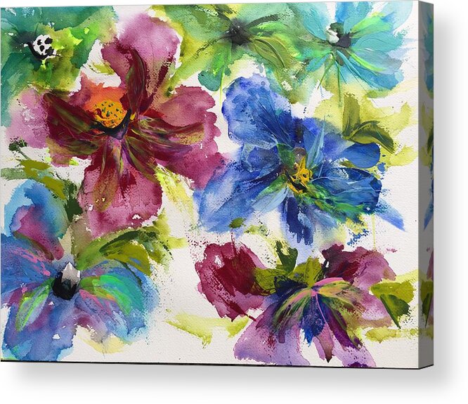 Floral Acrylic Print featuring the painting Summer Afternoon by Bonny Butler