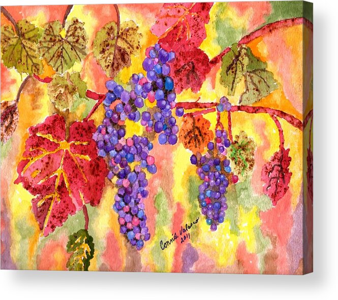 Purple Grapes Acrylic Print featuring the painting Summers Fullest by Connie Valasco
