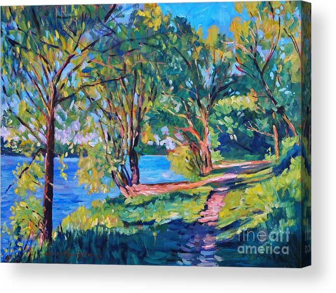 Landscape Acrylic Print featuring the painting Summer's Lake by David Lloyd Glover