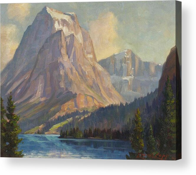 Harry Leonard Lopp(american Acrylic Print featuring the painting Sun Mountain by Harry Leonard
