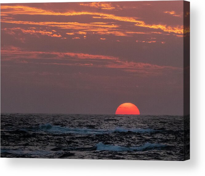 Pacific Acrylic Print featuring the photograph Sunset at Kekaha Beach, Hawaii by Mary Lee Dereske