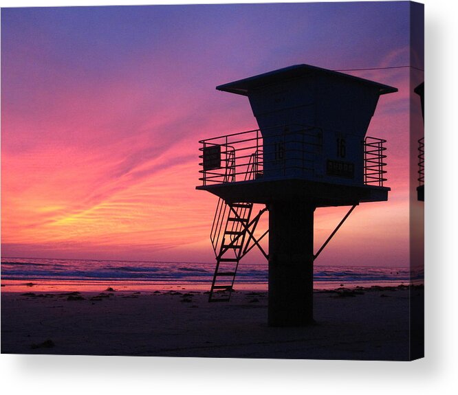 California Acrylic Print featuring the photograph Sunset at San Elijo by Eric Foltz