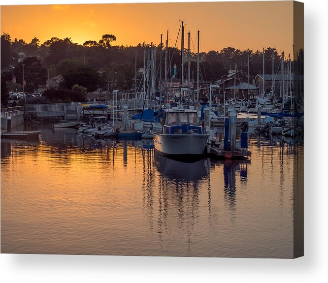 Monterey Acrylic Print featuring the photograph Sunset at the Marina by Derek Dean